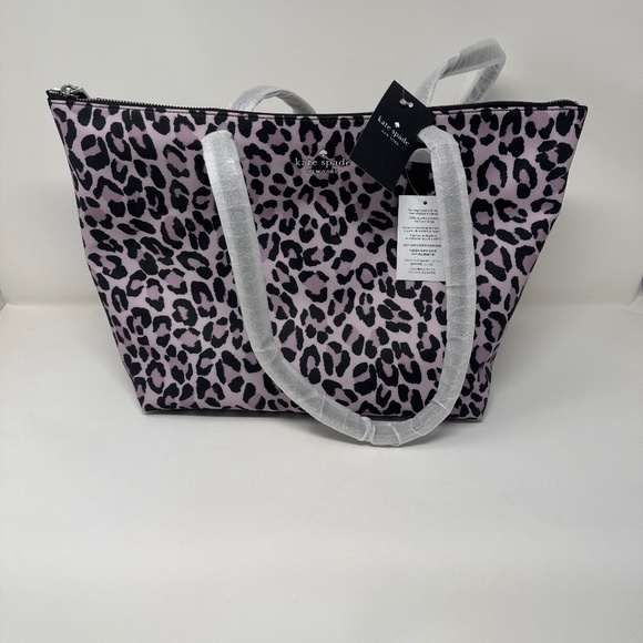 NWT Kate Spade Kitt Spotted Leopard Medium Tote in Violet Mis - Picture 1 of 4